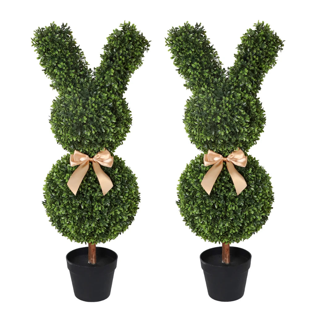 Sculpted Faux Bunny Topiary