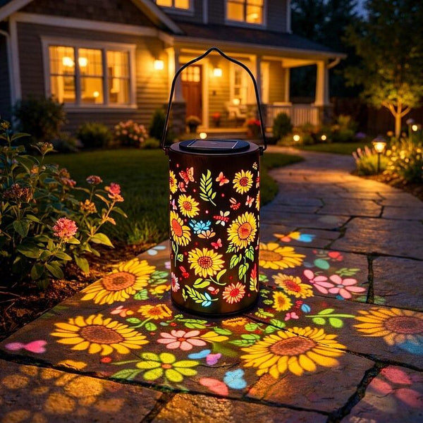 Colorful Sunflower Glow Solar Garden Lantern