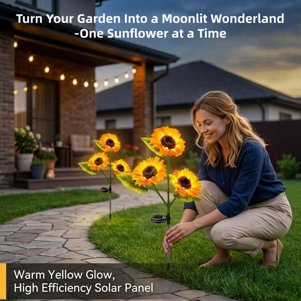 Solar Sunflower Garden Lights