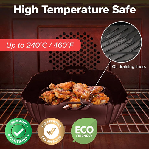 Easy-Clean Silicone Air Fryer Liners